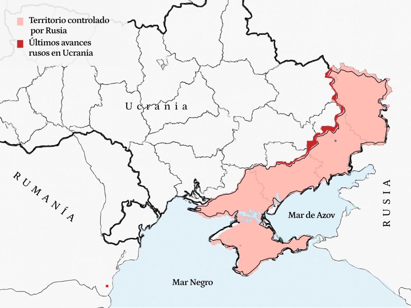Territorios controlados por Rusia.