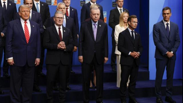 Sánchez durante la última cumbre de la OTAN.