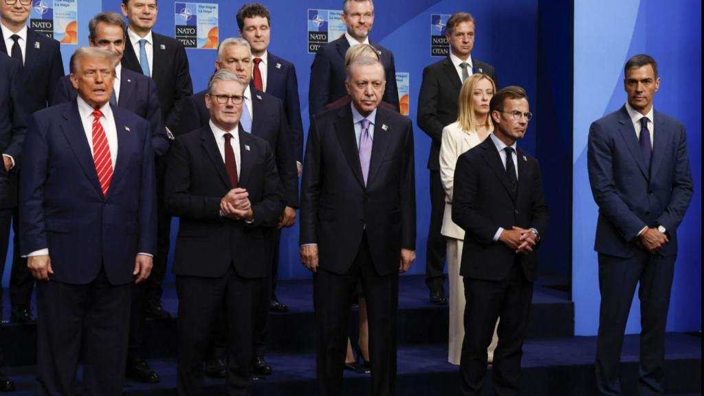Sánchez durante la última cumbre de la OTAN.