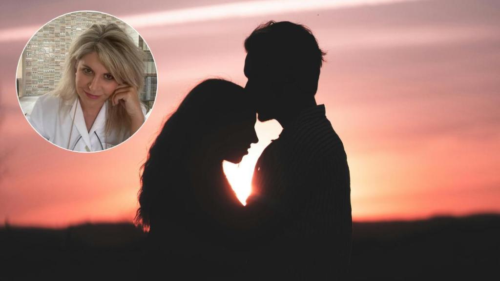 Montaje con la psicóloga Ana M. Ángel Esteban junto a una pareja.