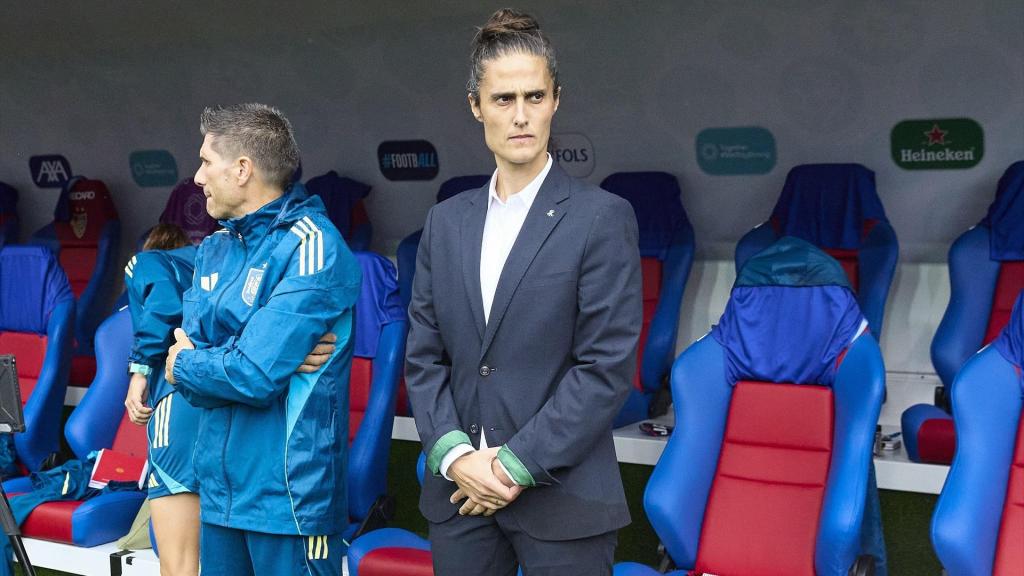 Montse Tomé, en el banquillo durante la final de la Eurocopa ante Inglaterra.