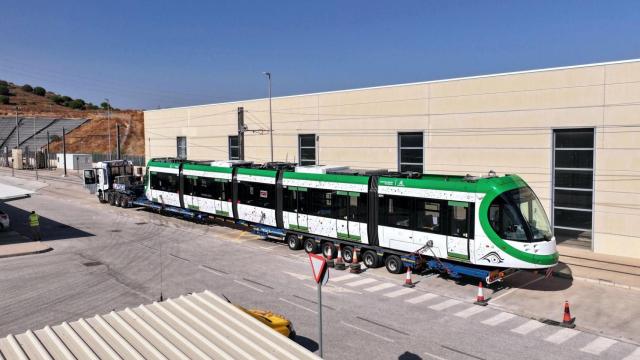 Imagen del último tren que ha llegado a las cocheras de Metro de Málaga.