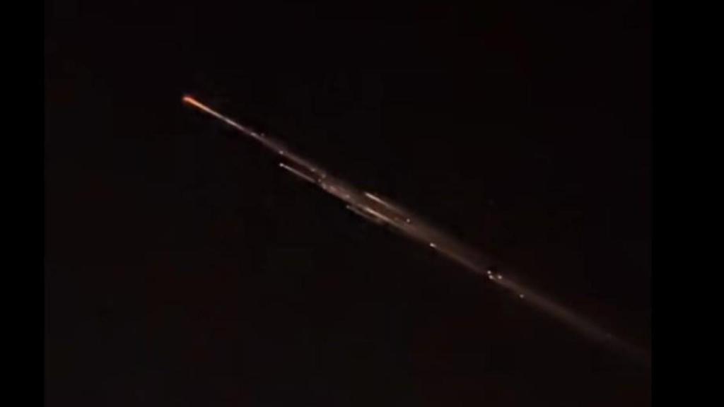 Restos del cohete chino a su paso por España.