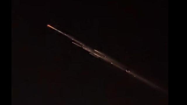 Restos del cohete chino a su paso por España.