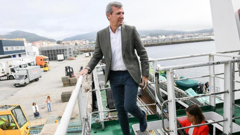 Alfonso Rueda este lunes en Cangas
