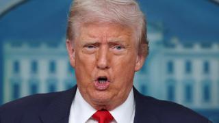 Donald Trump during a press conference in which he revealed his plan to reduce crime.