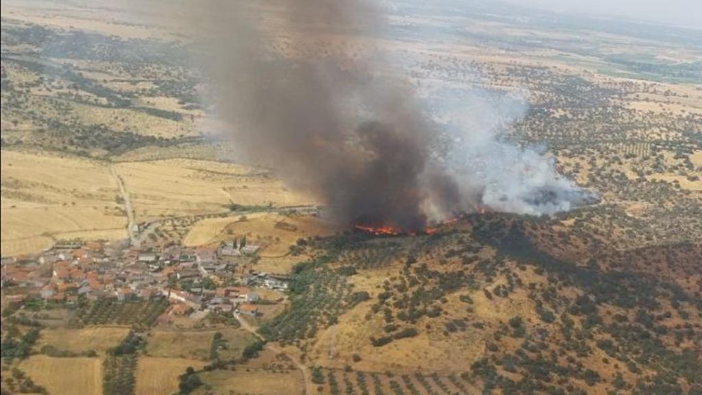 Incendio forestal en Navalmoralejo (Toledo). Foto: Plan Infocam.