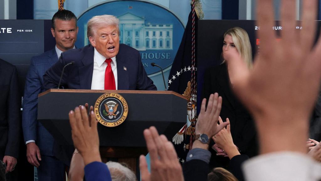 El presidente estadounidense, Donald Trump, en la rueda de prensa en Washington D.C.