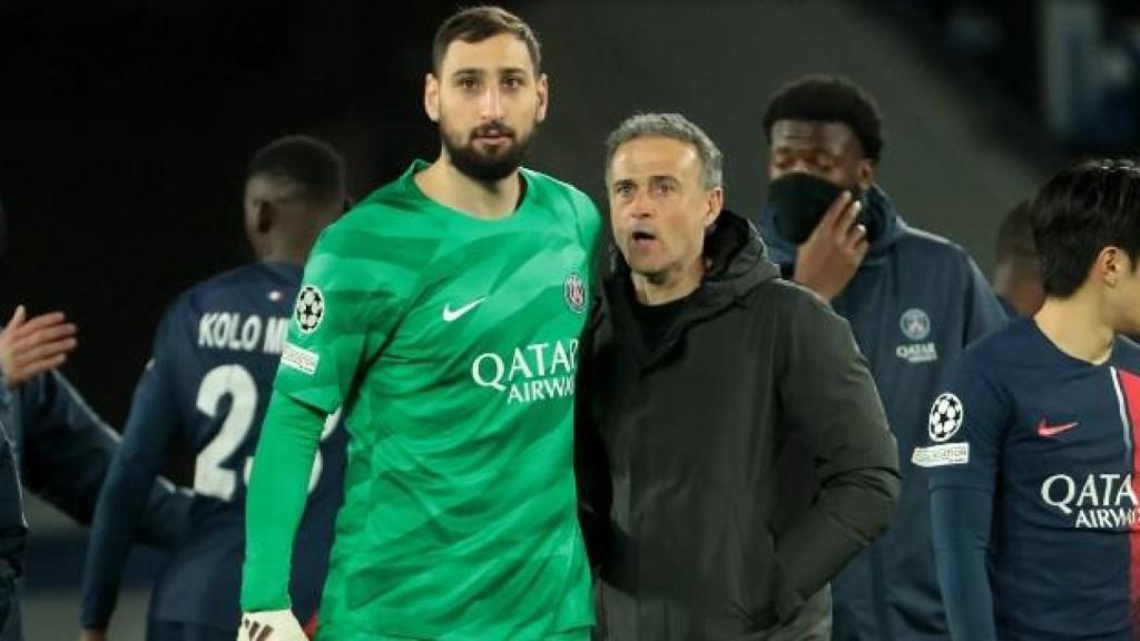 Donnarumma, junto a Luis Enrique.