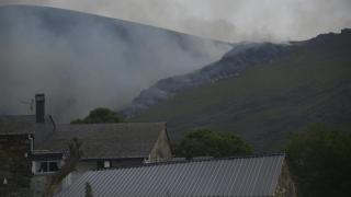 Vista de los incendios del Macizo Central, a 11 de agosto de 2025, en Chandrexa de Queixa, Ourense, Galicia (España)