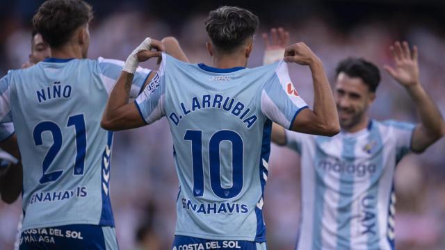 David Larrubia celebra uno de los goles contra el Real Betis en el Trofeo Costa del Sol