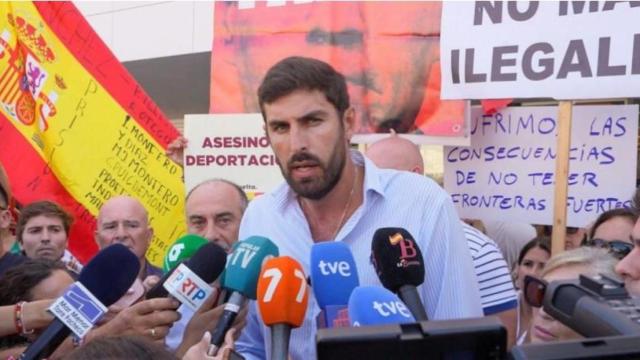 José Ángel Antelo, el sábado 12 de julio, durante el acto que convocó en Torre Pacheco como presidente de Vox.