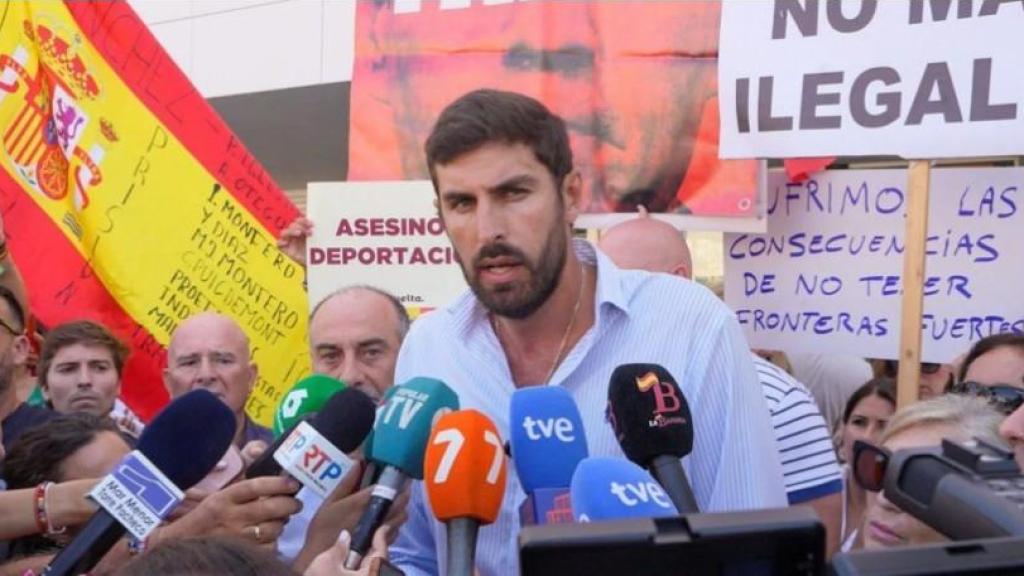 José Ángel Antelo, el sábado 12 de julio, durante el acto que convocó en Torre Pacheco como presidente de Vox.