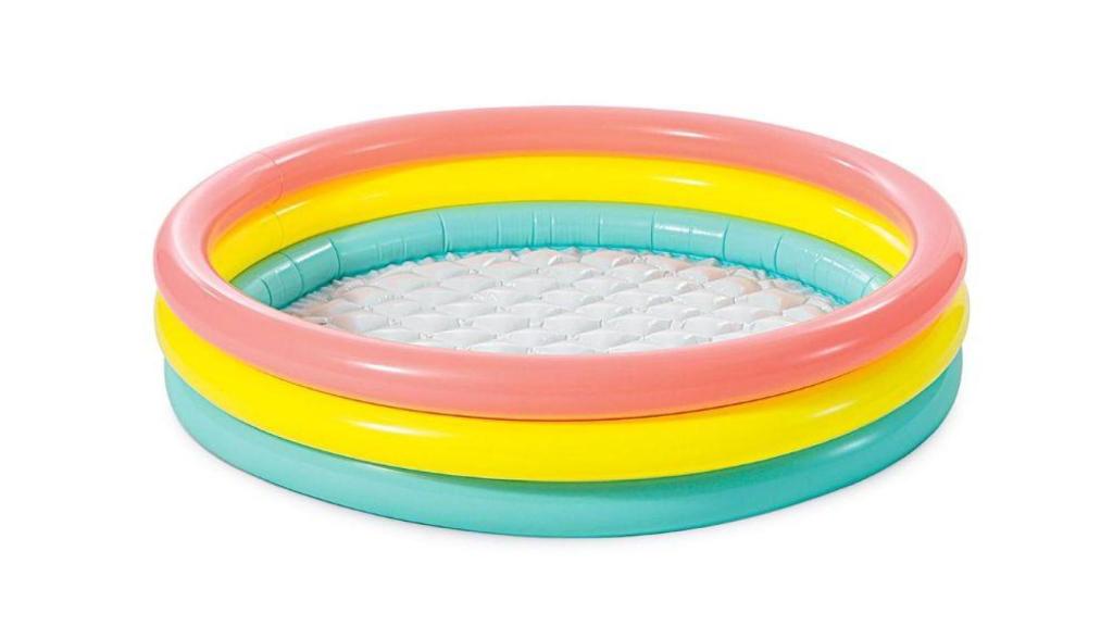 Piscina hinchable arcoíris para niños