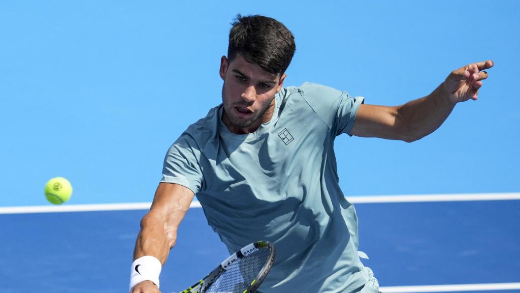 Carlos Alcaraz, durante el partido ante Damir Dzumhur en Cincinnati.