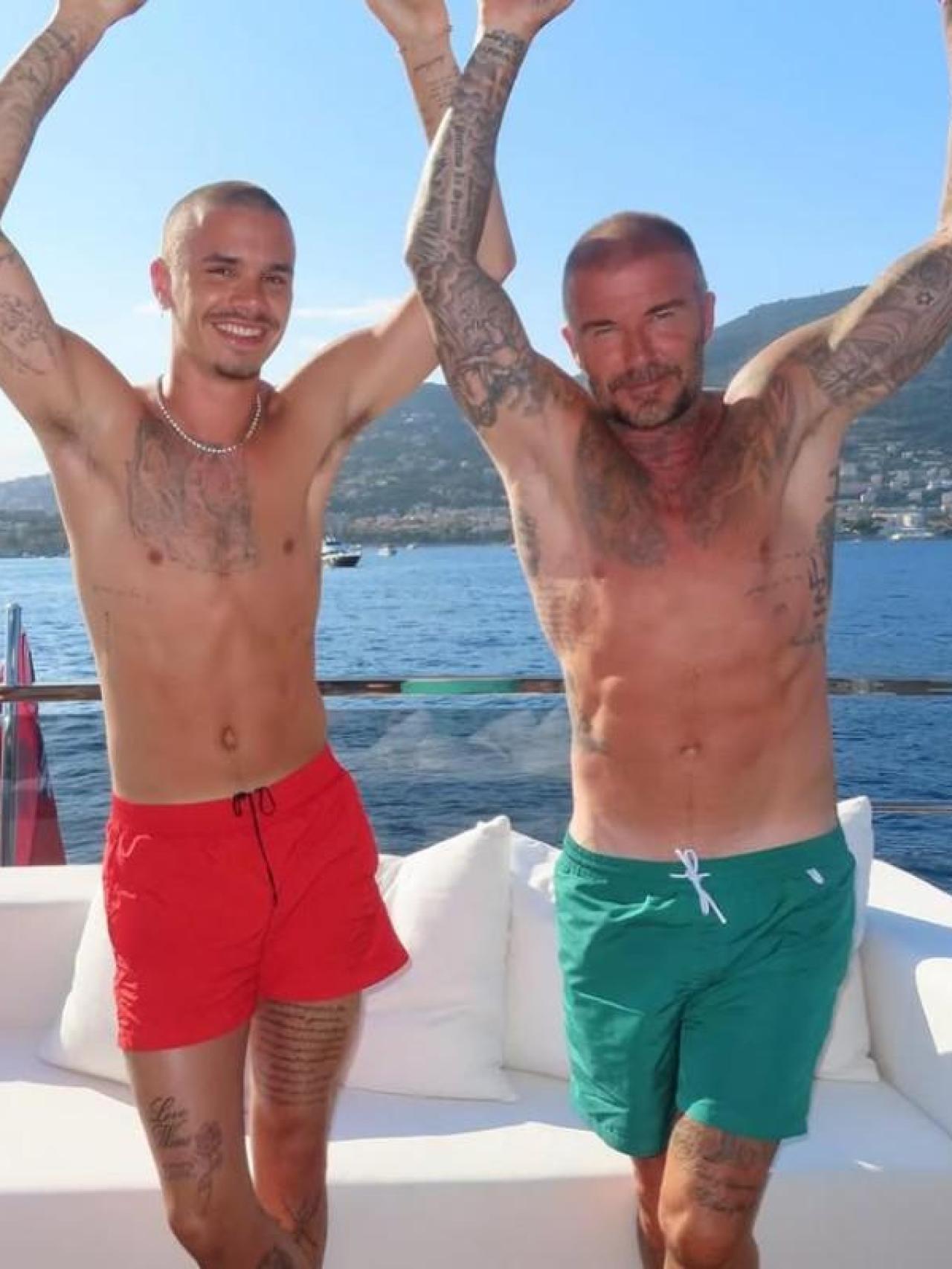 David junto a su hijo Romeo, durante sus recientes vacaciones.