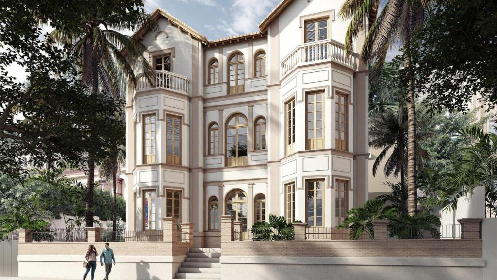 Imagen del histórico edificio recuperado para promoción de lujo en Málaga.