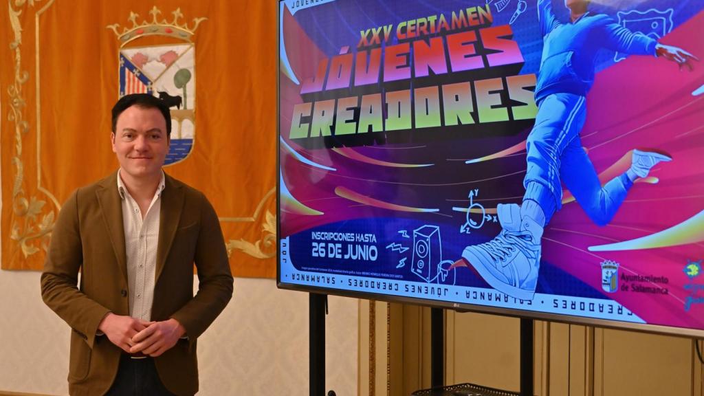 El concejal de Juventud del Ayuntamiento de Salamanca, Pedro Martínez, durante la presentación del XXV certamen de 'Jóvenes Creadores' el pasado mes de mayo