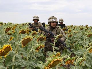 Soldados ucranianos participan en un ejercicio en la región de Zaporiyia.