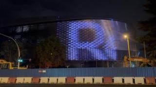 Prueba de iluminación del Santiago Bernabéu