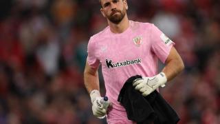 Unai Simón, durante un partido contra el Athletic.