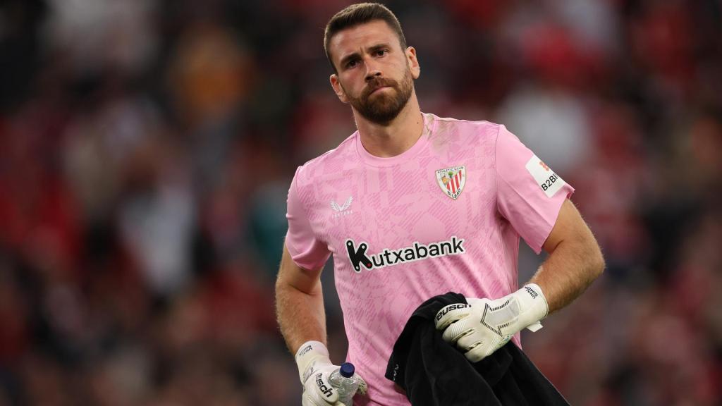 Unai Simón, durante un partido contra el Athletic.