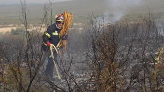 El presidente de la Diputación de Zamora, Javier Faúndez, en el incendio de Puercas de Aliste
