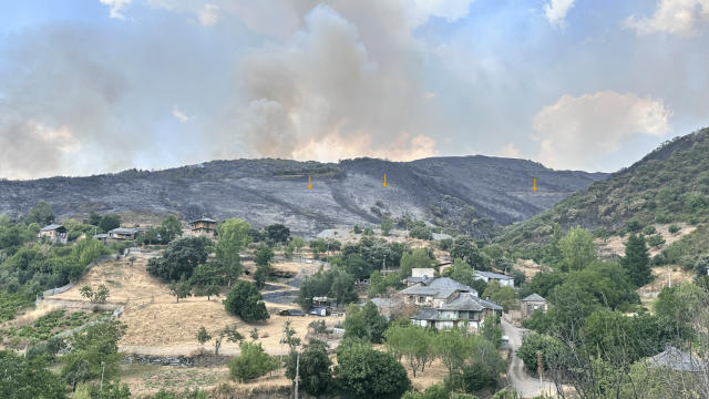 Trazado del canal LO_M_933 (procedente de Losadilla en dirección a Las Médulas) afectado por el incendio en la localidad de Yeres