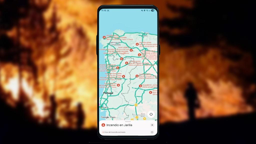 Incendios en Google Maps