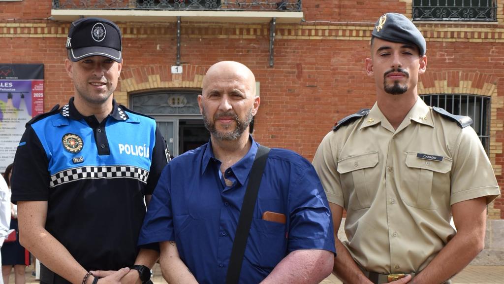 Jorge y Pedro, los vallisoletanos que salvaron la vida a Mario, en el homenaje