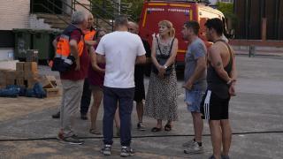 Algunos de los vecinos evacuados de León