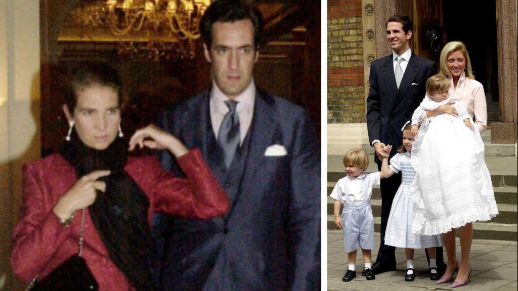 Achileas de Grecia, el día de su bautizo, el 7 de junio de 2001, al que asistieron la infanta Elena, su madrina, y su entonces marido, Jaime de Marichalar.