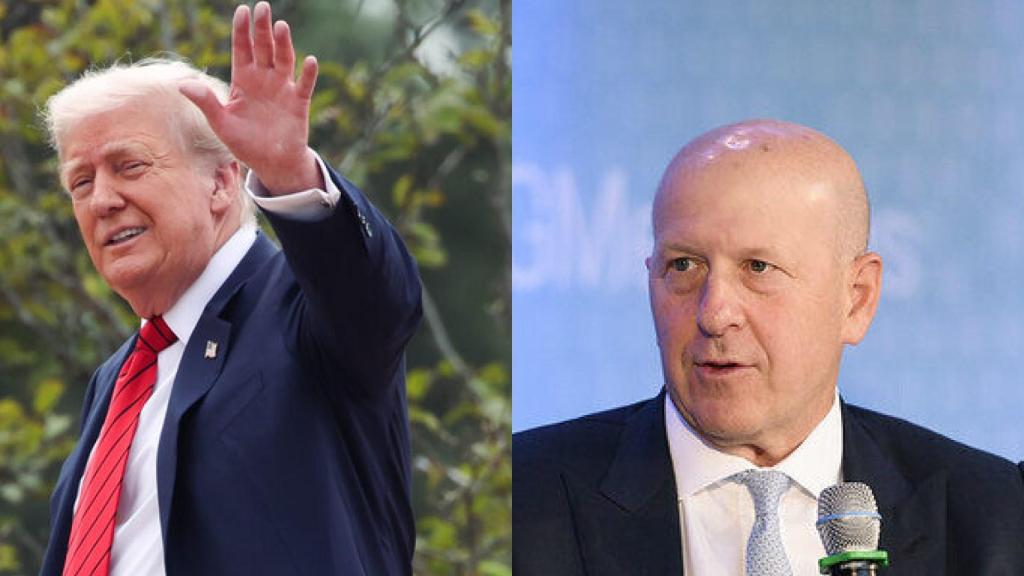 Donald Trump, presidente de EEUU, y David Solomon, CEO de Goldman Sachs.