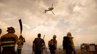 Imagen del incendio en la localidad de la Fuente de San Esteban(Salamanca)