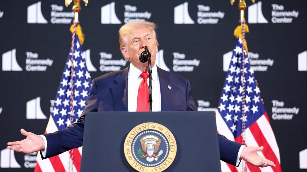 El presidente de Estados Unidos, Donald Trump, durante su visita al Centro Kennedy en Washington D. C.