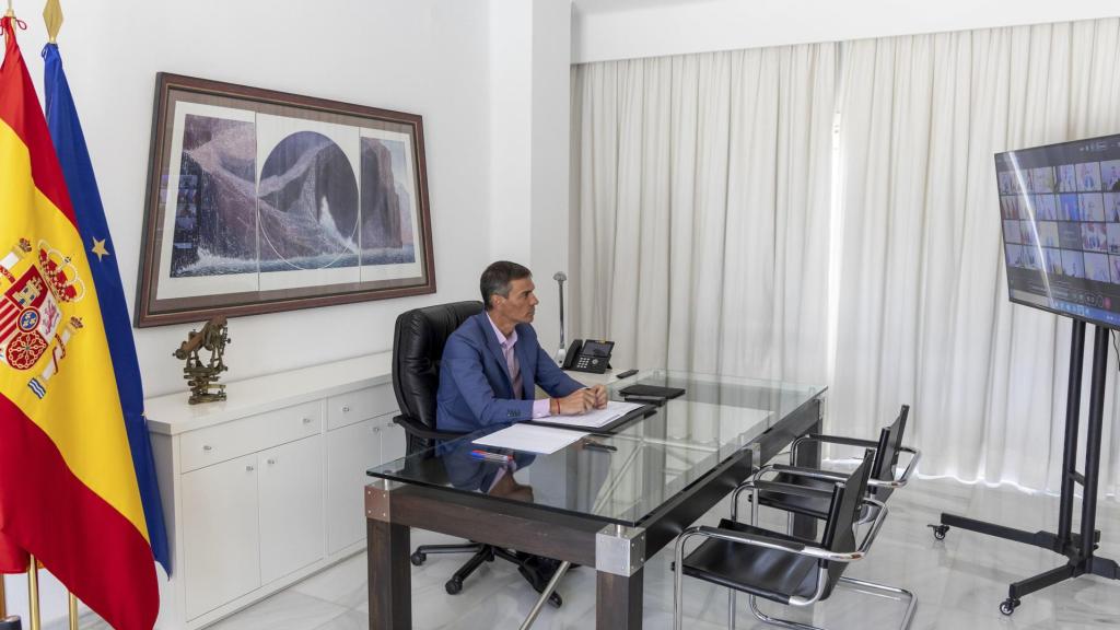 Pedro Sánchez, en una imagen tomada durante la reunión de la Coalición de Voluntarios.