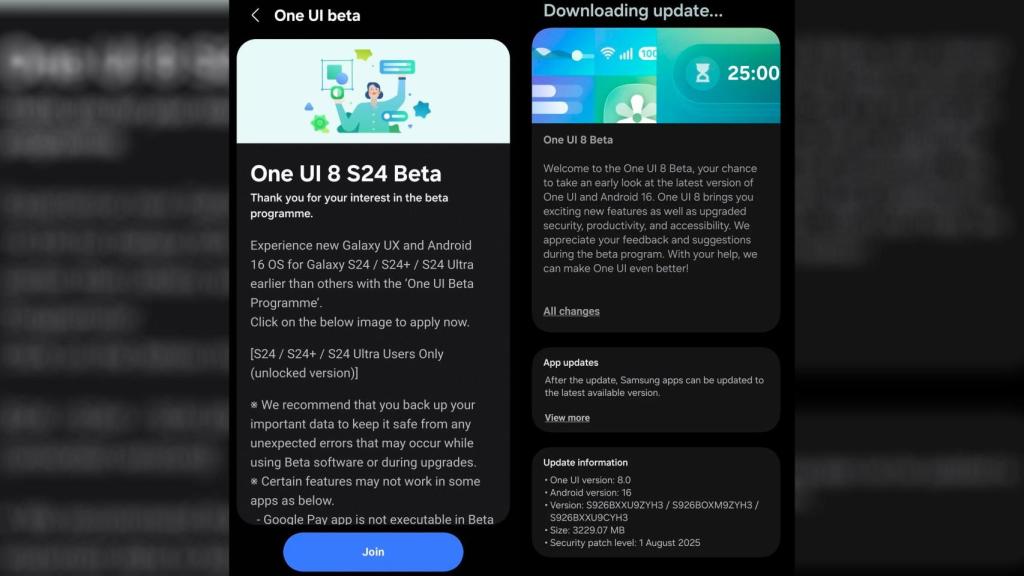 La beta de One UI 8 en el Galaxy S24