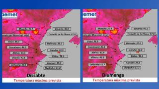Mapa de riesgos de la Aemet para la Comunitat Valenciana este fin de semana.