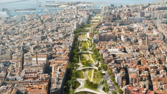 Imagen aérea de la intervención prevista sobre el río Guadalmedina.