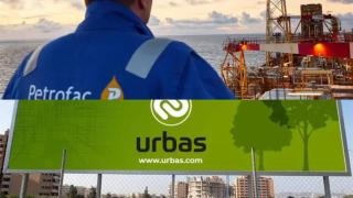 Composición con una plataforma petrolífera de Petrofac y un solar adquirido por Urbas.