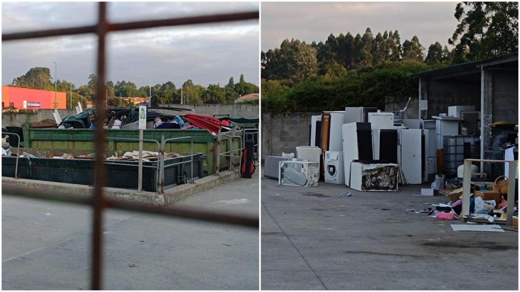 Imagen del punto limpio de Iñás, donde Oleiros denuncia deficiencias.