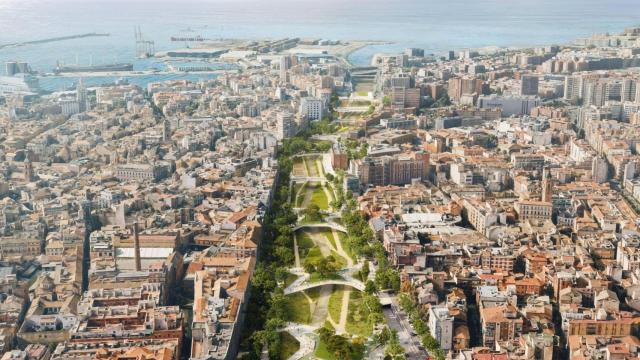 Imagen aérea de la gran intervención sobre el Guadalmedina.