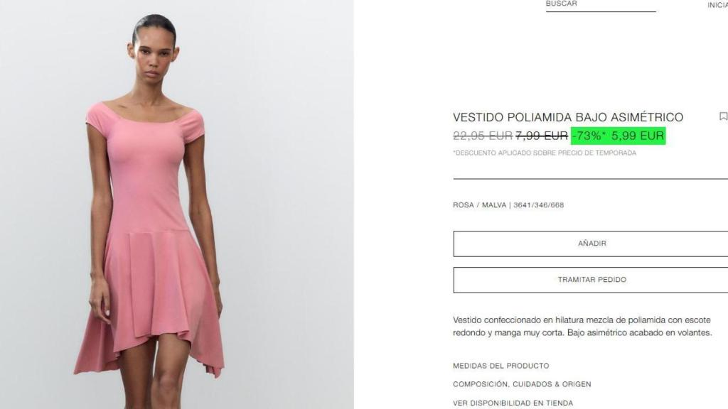 Vestido de Zara. Ref: 3641/346/668