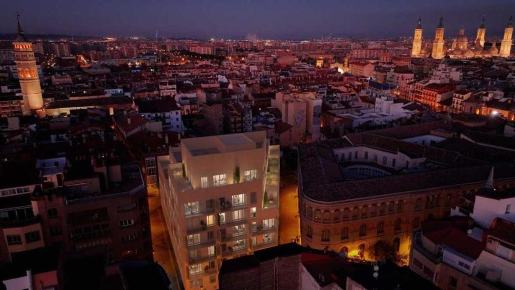 Imagen del edificio, desde las alturas.