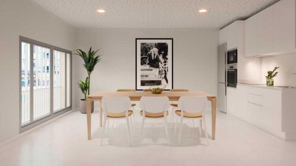 Interior de la vivienda, en una recreación.