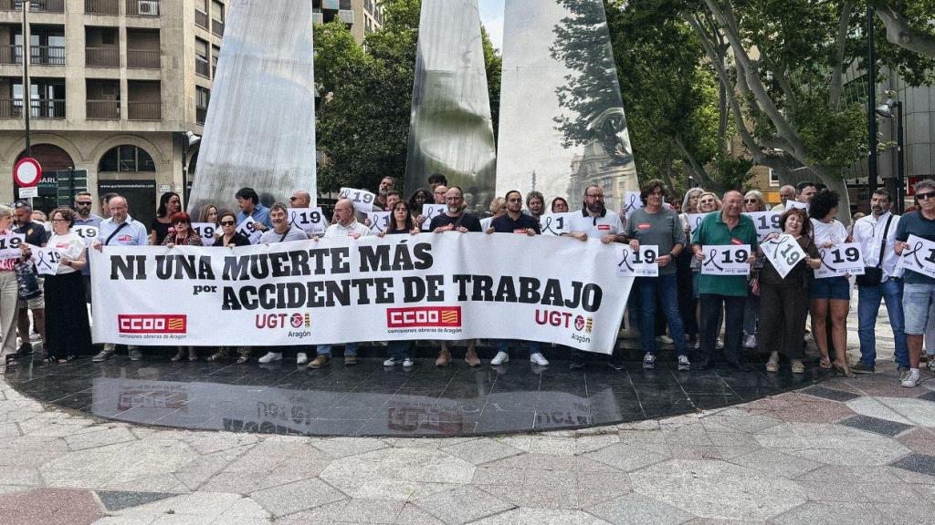 Manifestación contra la siniestralidad laboral en Aragón