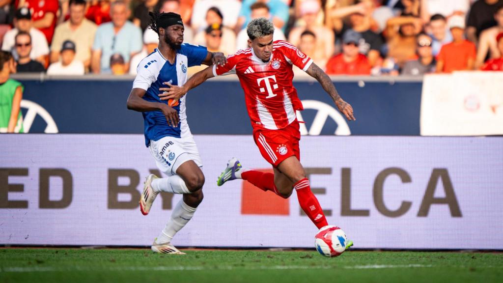 Luis Díaz, durante un partido de pretemporada con el Bayern.