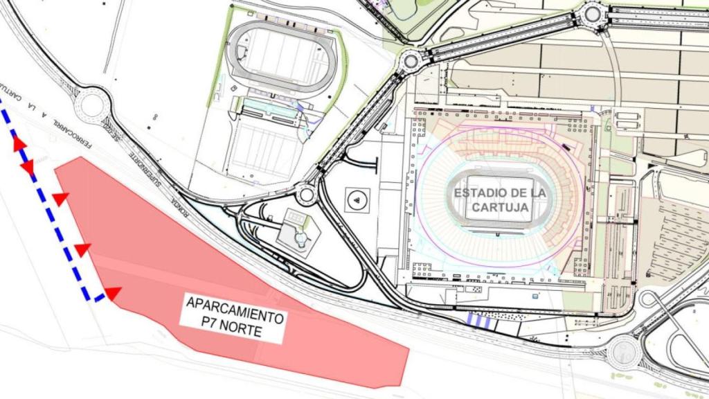 Una de las grandes bolsas de aparcamiento liberadas en La Cartuja.