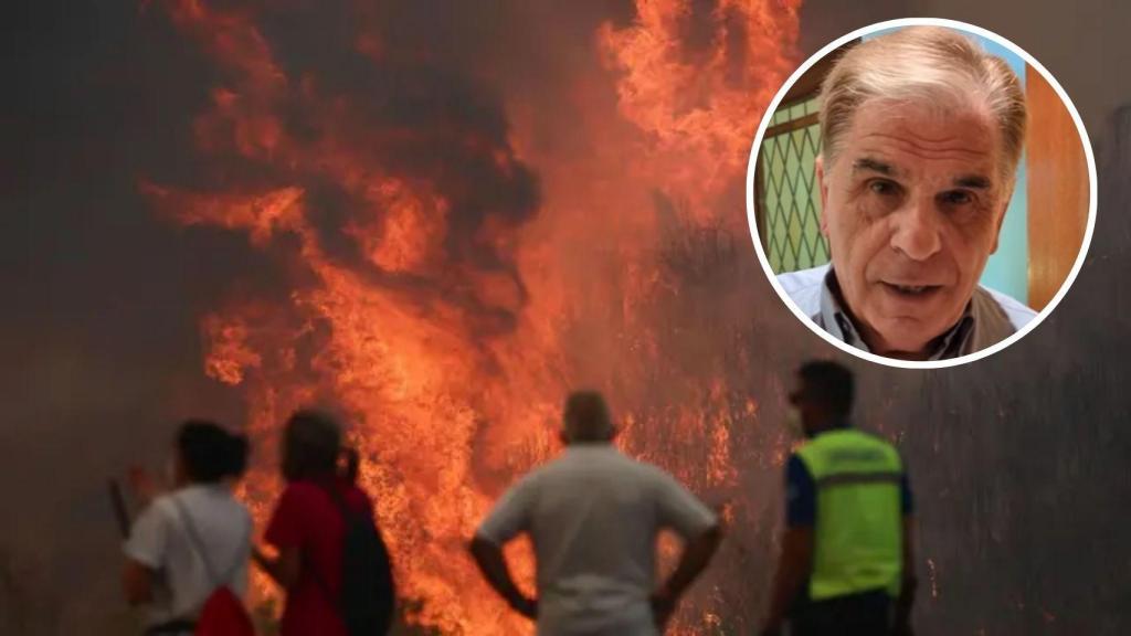 Incendio de Orense y Pedro Ruiz, en un fotomontaje