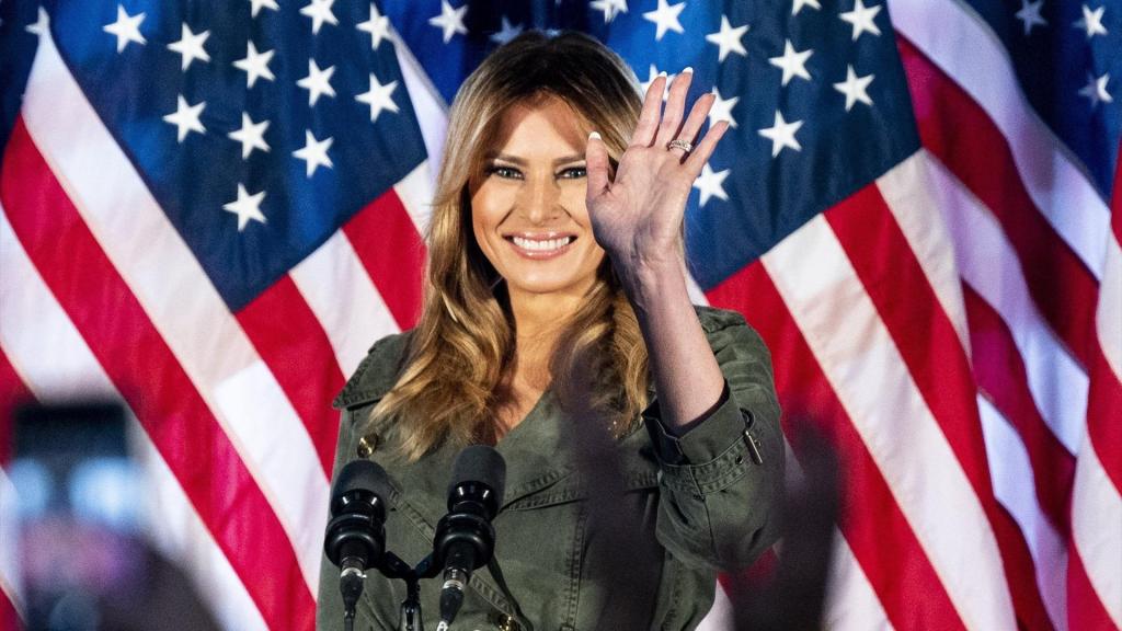 Melania Trump durante un acto político en octubre de 2020.